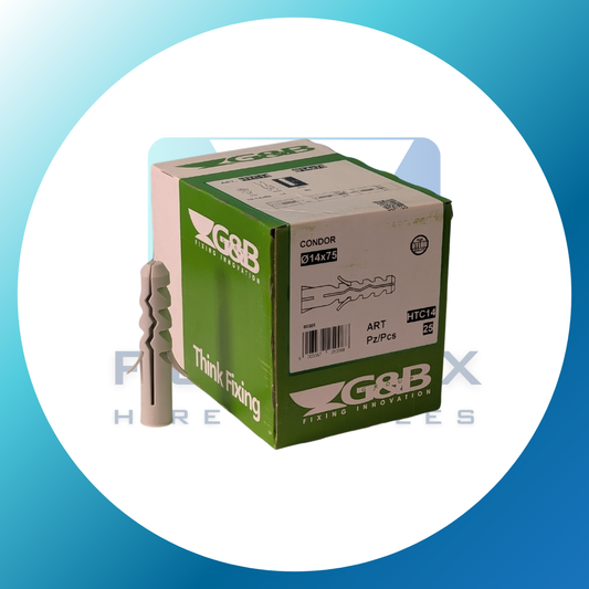 14mm x 75 Plugs (50 box) includes drill bit