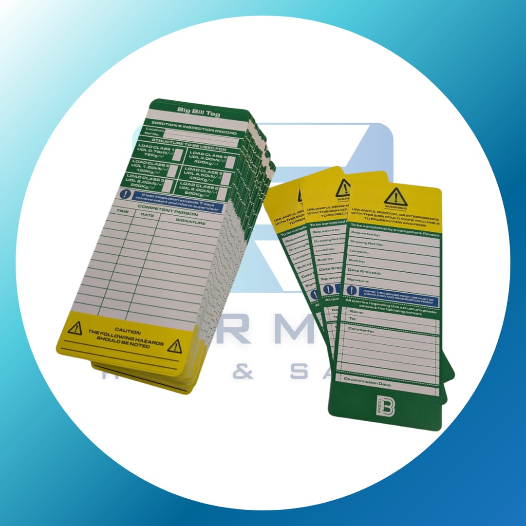 Scufftags ScaffTag Standard Inserts only - 25 Pack – Formex : Hire & Sales